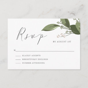 Blushing Sprigs RSVP Card