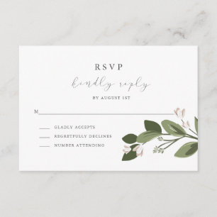 Blushing Sprigs RSVP with Pink Back Card