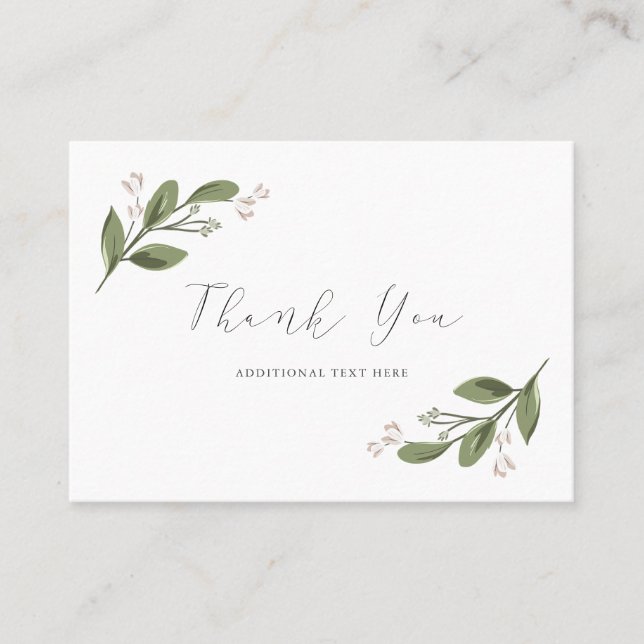 Blushing Sprigs Thank You Place Cards (Front)