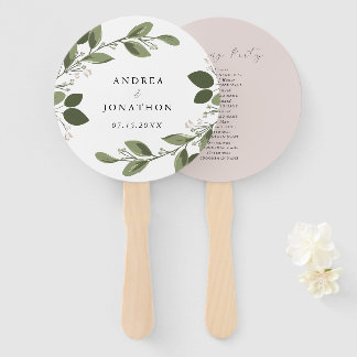 Blushing Sprigs Wedding Hand Fan