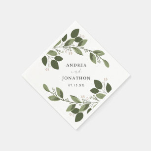 Blushing Sprigs Wedding Napkins