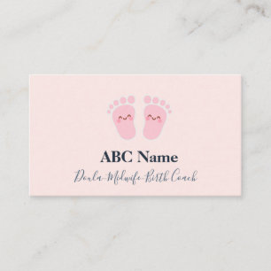 Blushing Steps Soft & Elegant Birth Coach Business Card