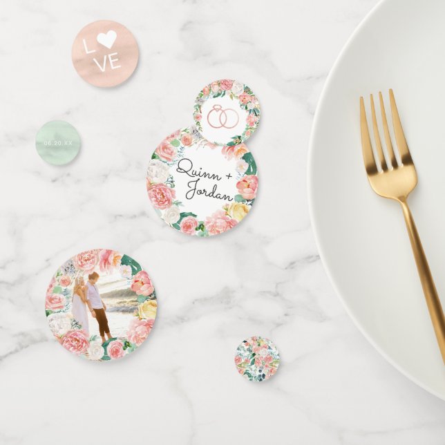 Blushing Summer Floral Bridal Shower Confetti (Group)