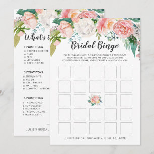 Blushing Summer Floral Double-Sided Bridal Shower Invitation