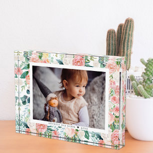 Blushing Summer Floral Photo Block