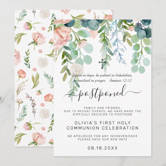 Blushing Summer | Postponed Communion Announcement (Front/Back)