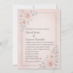 Blushing Vows Photo Wedding Invitation