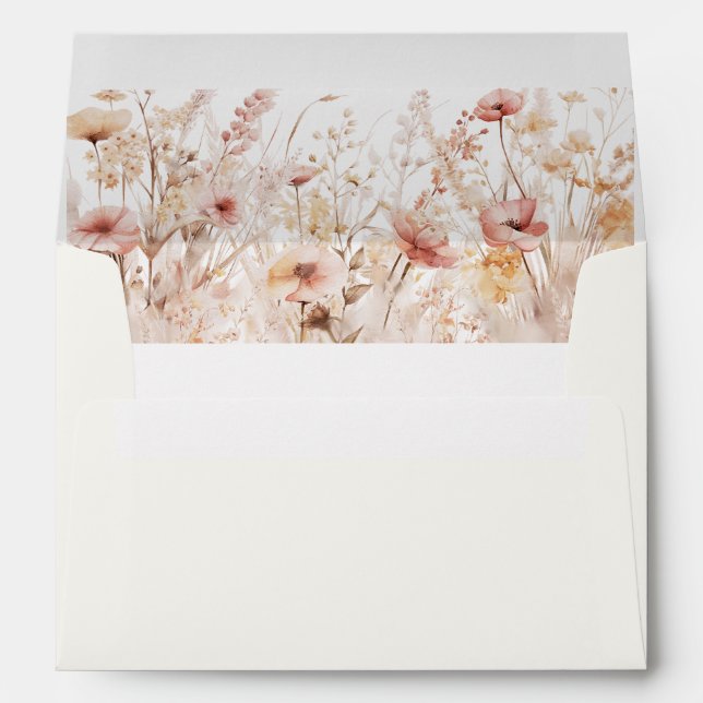 Blushing Wildflowers Wedding Envelope (Back (Bottom))