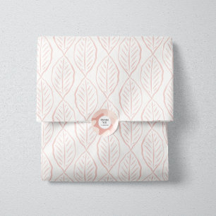 BlushVine-Minimalist Leaf Pattern Soft Pink White Tissue Paper