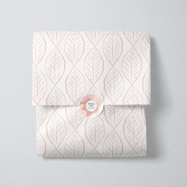 BlushVine-Minimalist Leaf Pattern Soft Pink White Tissue Paper (Creator Uploaded)