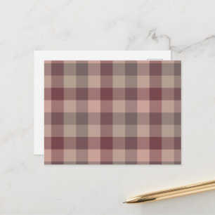 Blushwood plaid announcement postcard