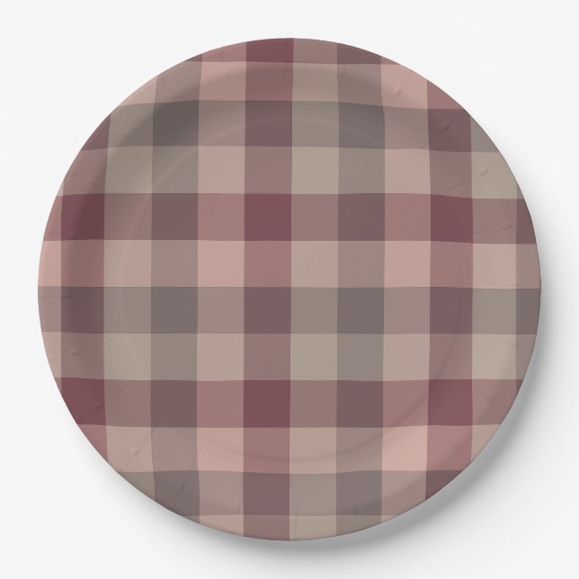 Blushwood plaid paper plate (Front)