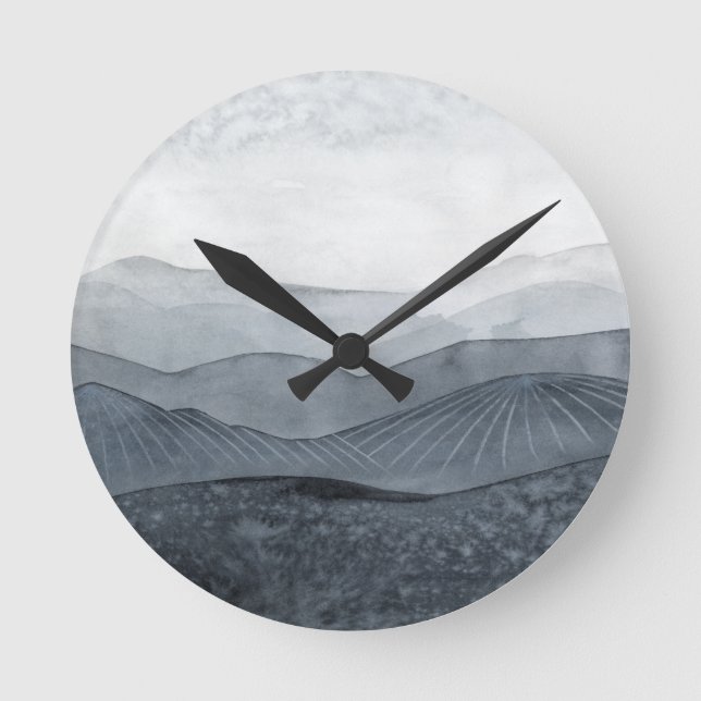 Blustering Grey Valley Round Clock (Front)