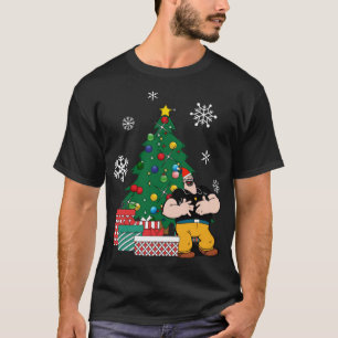 Bluto Around The Christmas Tree Popeye  T-Shirt