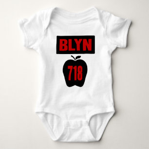 BLYN 718 Inside of Big Apple With Banner, 2 Colour Baby Bodysuit