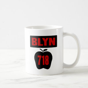 BLYN 718 Inside of Big Apple With Banner, 2 Colour Coffee Mug