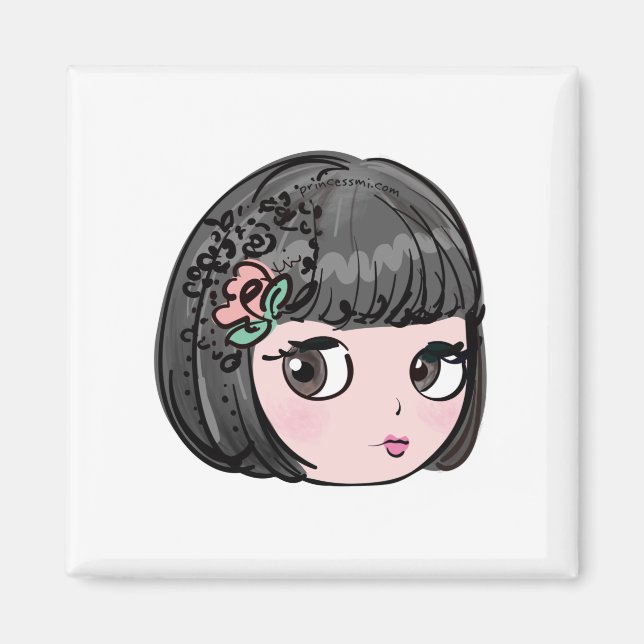 Blythe doll art, cute and kawaii illustration magnet (Front)