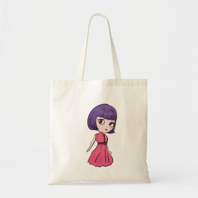 Blythe doll art, cute and kawaii illustration tote bag (Front)