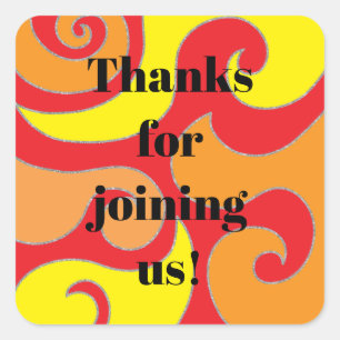 BM Bar Bat Mitzvah 60's Style Stickers Square