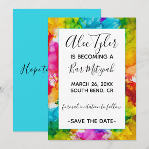 BM Bar Bat Mitzvah Colour Save the Date