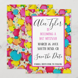 BM Bar Bat Mitzvah Confetti Save The Date