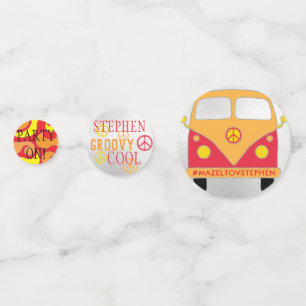 BM Bar Bat Mitzvah Confetti Silver Orange Yellows 