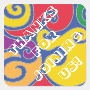 BM Bar Bat Mitzvah Silvery Swirls Square Sticker