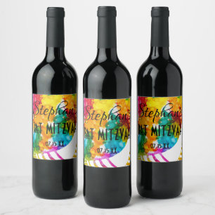 BM Bar Bat Mitzvah Splash of Colour Wine Label