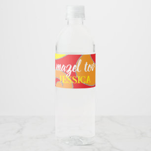 BM Bar Bat Mitzvah Swirls Water Bottle Label