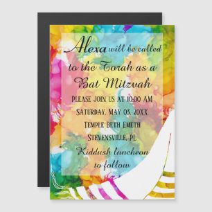 BM Bar or Bat Mitzvah Magnetic Party Invitation