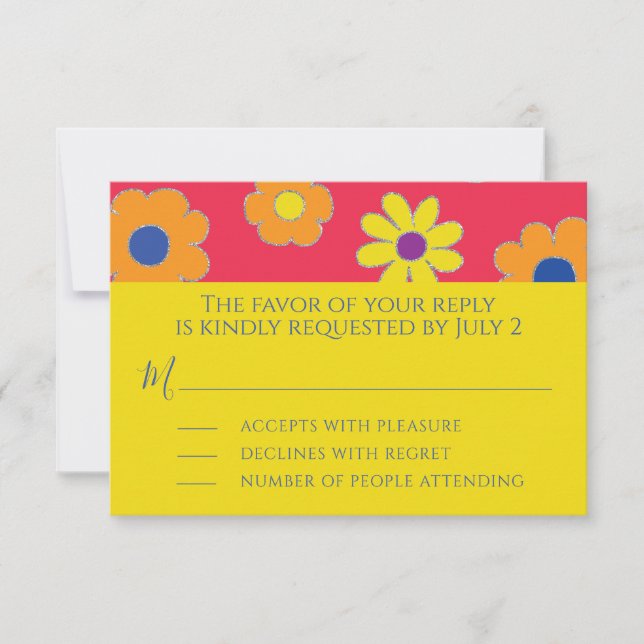 BM Bar or Bat Mitzvah RSVP Flowers Card (Front)