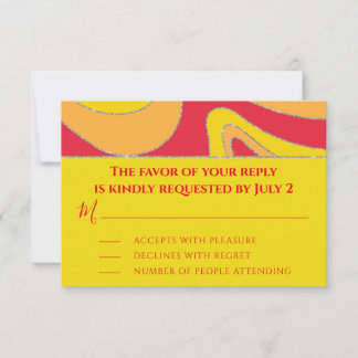 BM Bar or Bat Mitzvah RSVP Silvery Waves Card