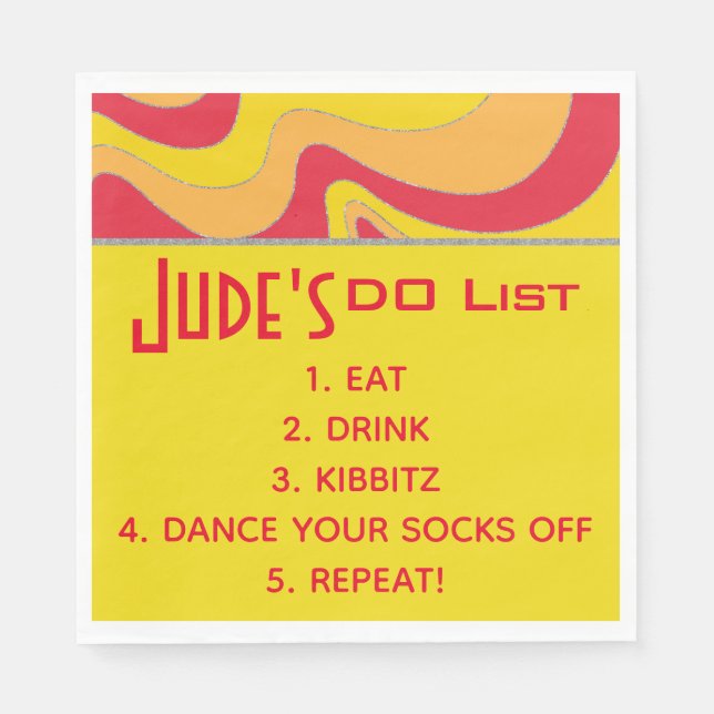 BM Bat Bar Mitzvah Silvery Waves Napkins (Front)