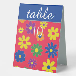 BM Bat Bar Mitzvah Table Tent Sign Flowers
