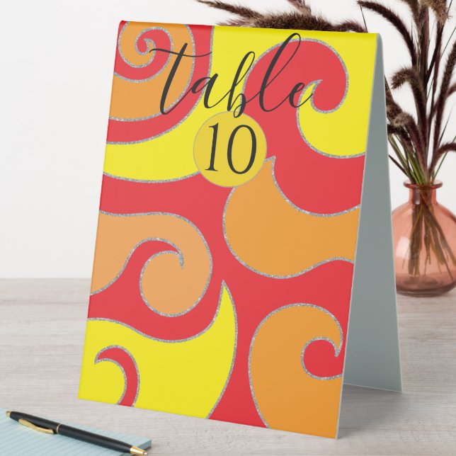 BM Bat Bar Mitzvah Table Tent Sign Silver Swirl (In SItu (Table))