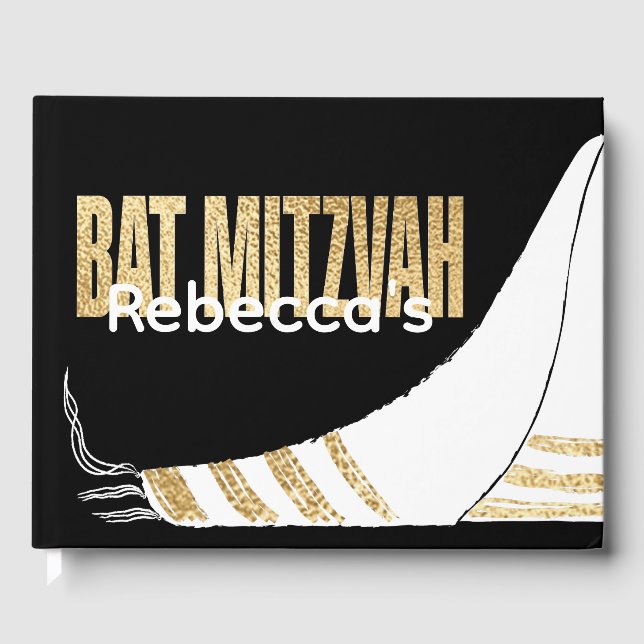BM Bat Mitzvah Elegant Gold Guest Book (Front)