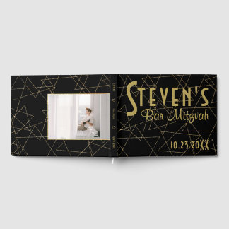 BM Bat or Bar Mitzvah Gold Stars Guest Book