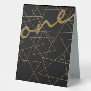 BM Bat or Bar Mitzvah Gold Stars Tent Sign