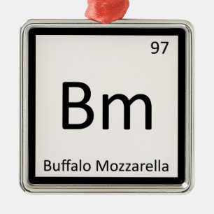 Bm - Buffalo Mozzarella Cheese Chemistry Symbol Metal Tree Decoration