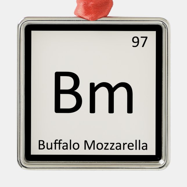 Bm - Buffalo Mozzarella Cheese Chemistry Symbol Metal Tree Decoration (Front)