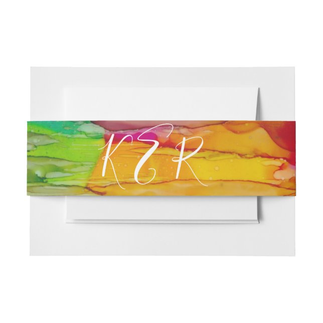 BM Colour Splash Bar Bat Mitzvah Invitation Invitation Belly Band (Front Example)