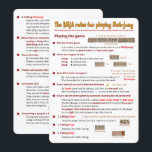 BMJA rules card – Playing the game  (1)<br><div class="desc">This is one of a series of 6 playing aids explaining the BMJA rules for playing Mah-Jong – as found in “Mah-Jong (Know the Game) by Gwyn Headley and Yvonne Seeley and in my website Mahjong-BritishRules.com. ….. Players find them very useful to have to hand while playing the game. ….....</div>