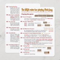 BMJA rules card – Playing the game (1)