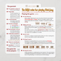 BMJA rules card – Playing the game (2)