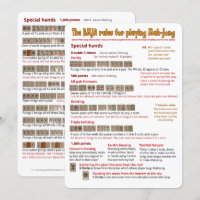 BMJA rules card – Special hands