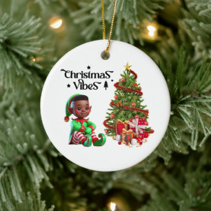 BMSC Christmas Elf Ornament, V3 Ceramic Tree Decoration
