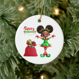 BMSC Christmas Elf Ornament, V4 Ceramic Tree Decoration