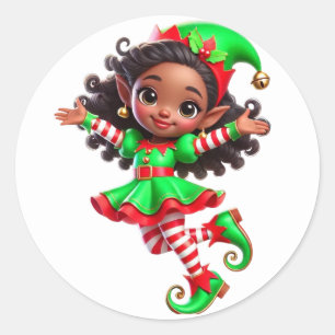 BMSC Santa's Little Helper Elf Sticker, V1 Classic Round Sticker