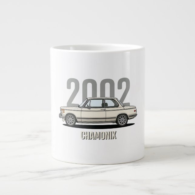 BMW 2002 Chamonix White Classic Car Large Coffee Mug (Front)