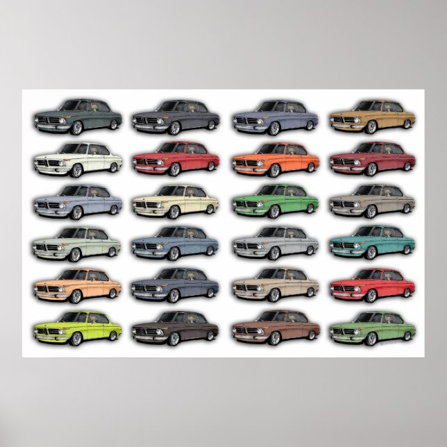 BMW 2002 Multi Car Poster (Front)